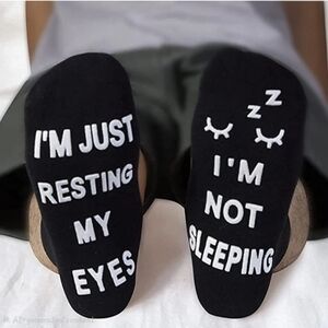 Novelty Socks I'm not Sleeping, I'm Just Resting My Eyes Adult Size NIP